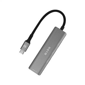 S-link SWV-USBC033 Gri Metal Type-C to 3*USB 3.0 HDMI 8K Adaptör