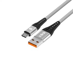 S-link SL-STM60M 3A Fast Şarj Micro Usb Silver Data + Sarj Kablosu