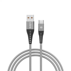  S-link SL-STM60T 3A Fast Şarj Type-C Gri Data + Sarj Kablosu