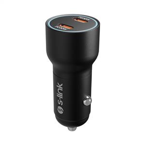 S-link SL-AC60 60W PD 3.0 PD 30W + PD30W Siyah Araç Şarj Cihazı