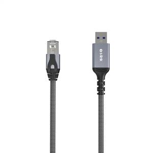 S-link SW-U338 Örgülü RJ45 to USB Adaptör 2M - Gri
