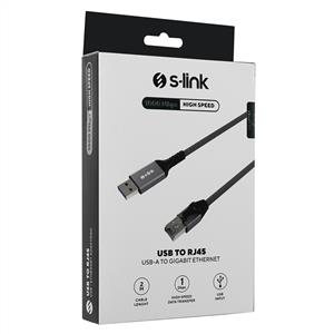S-link SW-U338 Örgülü RJ45 to USB Adaptör 2M - Gri