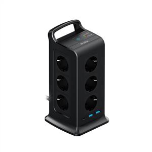 S-link PRZ02 VoltBar 12 Soketli 2*USB+TYPE-C PD Hızlı Şarjlı 2M 1050 Joule Bakır Kablo