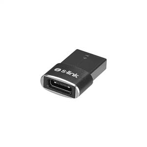 S-LİNK SL-TA28M TYPE-C TO USB M METAL GÖVDELİ OTG ÇEVİRİCİ- SİYAH