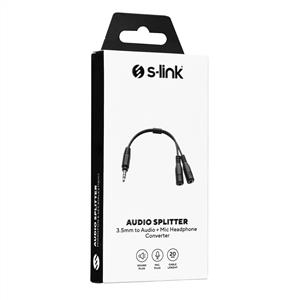 S-LİNK SL-TA67 AUDIO + MİCRO TO 3.5MM 0.15M KULAKLIK ÇEVİRİCİ