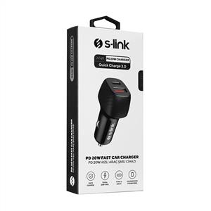 S-LİNK SL-AC51PD 36W PD 3.0 LİGHTNİNG HIZLI ŞARJ 18W + USB QC 3.0 ARAÇ ŞARJI