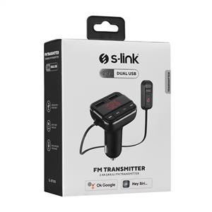 S-LİNK SL-BT305 BLUETOOTH 5.0 HARİCİ MİKROFON LED -ÇİFT EKRAN FM TRANSMİTTER