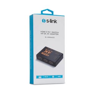 S-LİNK SL-HSW4K33 HDMI 3TO1 SWITCH 4K*2K, IR +ADAPTÖR Çoğaltıcı