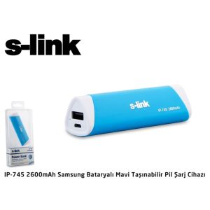 IP-745 SAMSUNG BATARYALI TAŞINABİLİR BATARYA 2600MAH- (MAVİ)