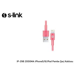 S-LINK IP-298 2A IPHONE 5/6/IPAD LİGHTNİNG KABLO- (PEMBE)