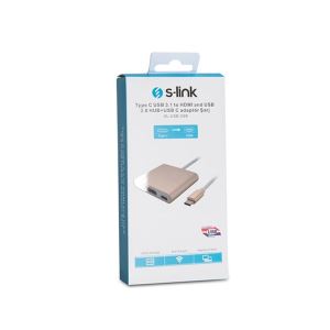 S-LINK SL-USB-C68 TYPE-C TO HDMI+USB3.0+PD ÇEVİRİCİ
