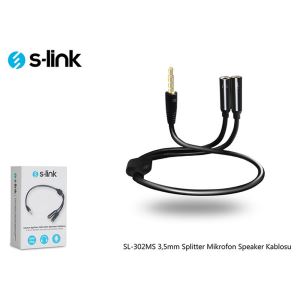 S-LINK SL-302MS 3,5MM SPLİTTER MİKROFON SPEAKER KABLOSU