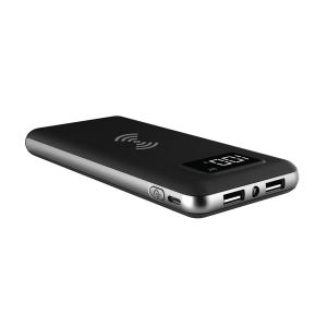 S-LİNK IP-G10W 10000mAh LCD Göstergeli Kablosuz Powerbank Taşınabilir Pil-Siyah