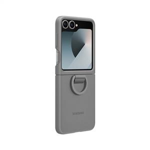 Samsung Galaxy Z Flip 6 Yüzüklü Silikon Kılıf - Gri