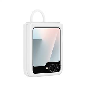 Samsung Galaxy Z Flip FE Yüzüklü Silikon Kılıf - Beyaz