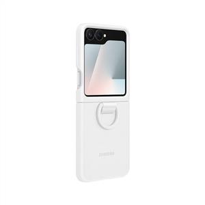 Samsung Galaxy Z Flip FE Yüzüklü Silikon Kılıf - Beyaz