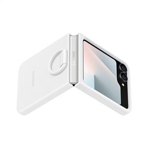Samsung Galaxy Z Flip FE Yüzüklü Silikon Kılıf - Beyaz