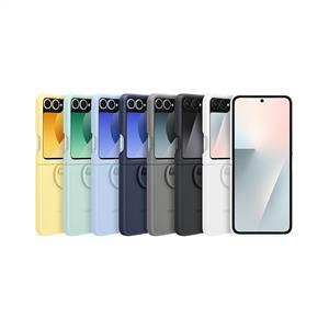Samsung Galaxy Z Flip FE Yüzüklü Silikon Kılıf - Siyah