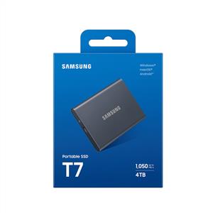 Samsung 4TB T7 Gen2 Shield USB 3.2 Gümüş (Okuma 1050MB / Yazma 1000MB) Harici SSD