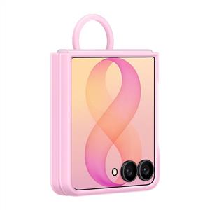 Samsung Galaxy Z Flip 8 Silikon Yüzüklü Magnet Kılıf - Pembe