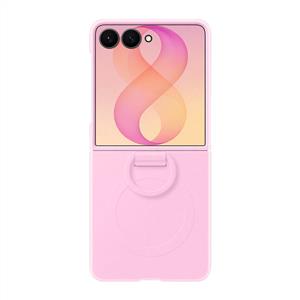 Samsung Galaxy Z Flip 8 Silikon Yüzüklü Magnet Kılıf - Pembe