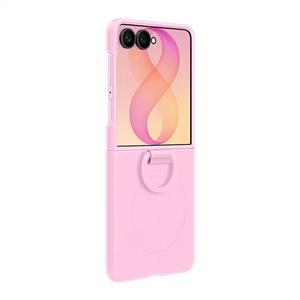Samsung Galaxy Z Flip 8 Silikon Yüzüklü Magnet Kılıf - Pembe