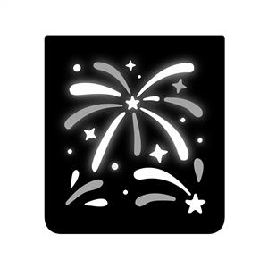 Samsung Galaxy Z Flip 8 Flipsuit Kılıf (Fireworks) - Siyah