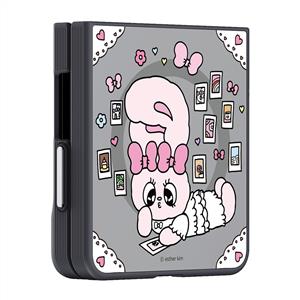 Samsung Galaxy Z Flip 8 Aynalı Magnet Kılıf (Esther Bunny) - Çok Renkli