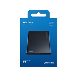 Samsung 1TB P7 Serisi Siyah Gen 3x2 USB4 (Okuma 4000MB / Yazma 3700MB) Harici SSD