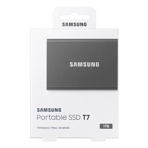 Samsung 1TB T7 Serisi Gri USB 3.2 (Okuma 1050MB / Yazma 1000MB) Harici SSD