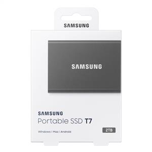 Samsung 2TB T7 Serisi USB 3.2 (Okuma 1050MB / Yazma 1000MB) Gri Harici SSD
