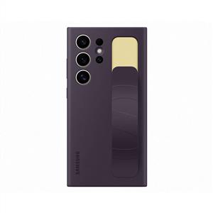 Samsung Galaxy S24 Ultra Kordonlu & Standlı Silikon Kılıf- Koyu Eflatun
