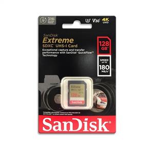  Sandisk Extreme 128 GB SDHC Hafıza Kartı (180MB/S)