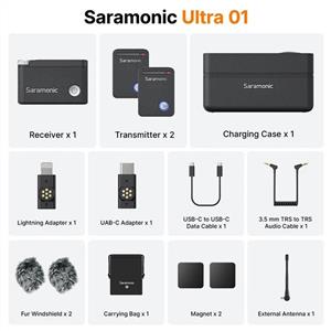 Saramonic Ultra 01 Kablosuz 2 Kişilik 8GB Hafızalı 32 Bit Yaka Mikrofonu