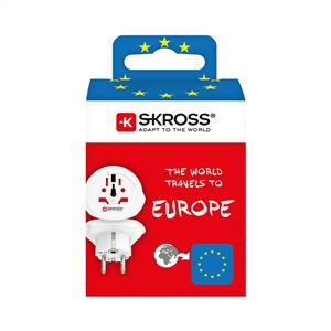 Skross Seyahat Adaptörü World to Europe - Beyaz