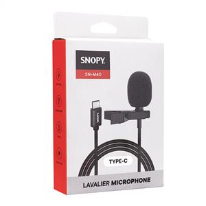 SNOPY SN-M40 TYPE-C AKILLI TELEFON VE TİKTOK YAKA MİKROFONU- SİYAH