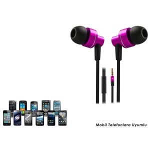 SNOPY RAMPAGE PHOENİX MOBİL TELEFON UYUMLU MİKROFONLU KULAK İÇİ KULAKLIK-(PEMBE)