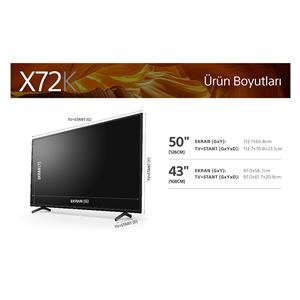 SONY 50X72K 50inc 126 cm 4K UHD Google Smart TV,Uydu Alıcılı