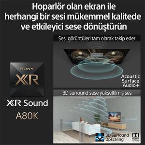 SONY XR77A80K 77inc 195 cm Bravia 4K UHD Google Smart OLED TV,Uydu Alıcılı