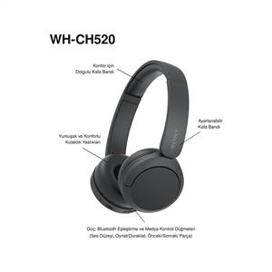Sony WH-CH520 Kablosuz Bluetooth Kulak Üstü Kulaklık - Siyah