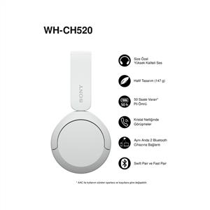 Sony WH-CH520 Kablosuz Bluetooth Kulak Üstü Kulaklık - Beyaz