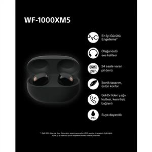 Sony WF-1000XM5 Tam Kablosuz Gürültü Önleyici Kulak İçi Kulaklık - Siyah