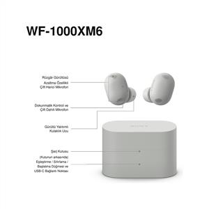 SONY WF-1000XM6S Tam Kablosuz Gürültü Engelleme Özellikli Kulaklık - Gümüş