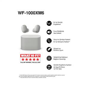 SONY WF-1000XM6S Tam Kablosuz Gürültü Engelleme Özellikli Kulaklık - Gümüş