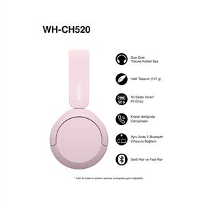 Sony WH-CH520 Kablosuz Bluetooth Kulak Üstü Kulaklık - Pembe