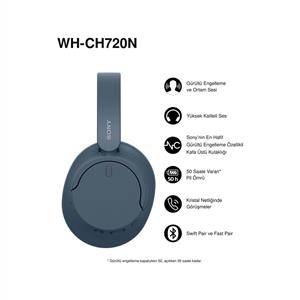 SONY WH-CH720NL Kablosuz Gürültü Engelleme Özellikli Kulak Üstü Kulaklık - Mavi