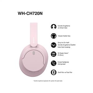 SONY WH-CH720N Kablosuz Gürültü Engelleme Özellikli Kulak Üstü Kulaklık - Pembe