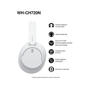 SONY WH-CH720NW Kablosuz Gürültü Engelleme Özellikli Kulak Üstü Kulaklık - Beyaz