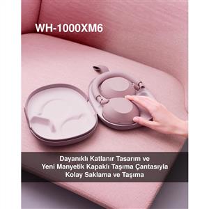 Sony WH-1000XM6 Bluetooth Kablosuz Gürültü Engelleme Özellikli Kulaklık - Kum Pembesi