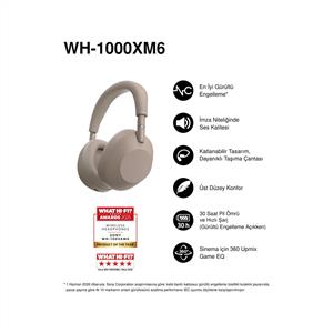 Sony WH-1000XM6 Bluetooth Kablosuz Gürültü Engelleme Özellikli Kulaklık - Kum Taşı